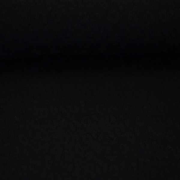 Jacquardjersey - Struktur - Leo - schwarz